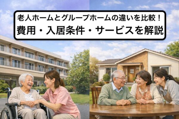 老人ホームとグループホームの違いを比較！費用・入居条件・サービスを解説 イメージ