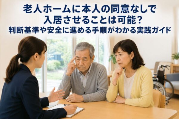 老人ホームに本人の同意なしで入居させることは可能？判断基準や安全に進める手順がわかる実践ガイド イメージ